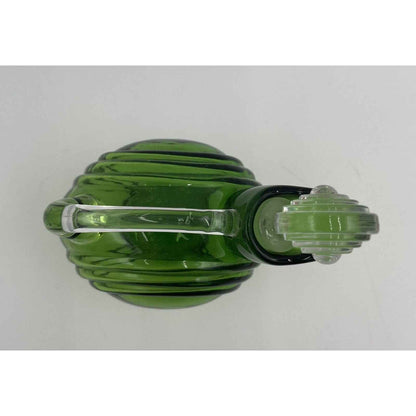 1930s Cambridge Green #3450 Nautilus Glass Decanter w/Stopper 28oz Art Deco (D8)