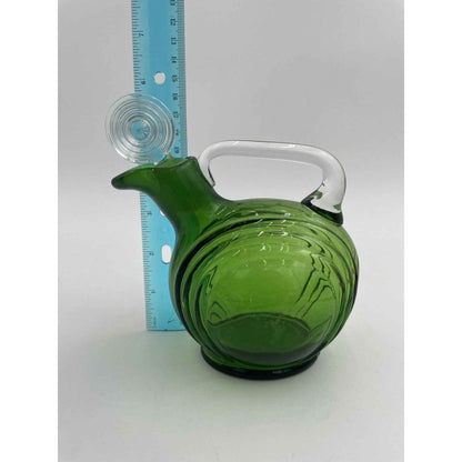 1930s Cambridge Green #3450 Nautilus Glass Decanter w/Stopper 28oz Art Deco (D8)