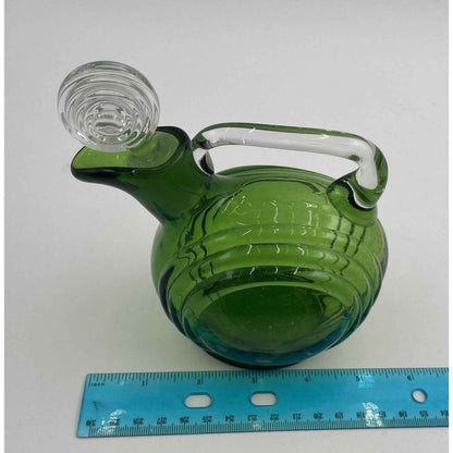 1930s Cambridge Green #3450 Nautilus Glass Decanter w/Stopper 28oz Art Deco (D8)