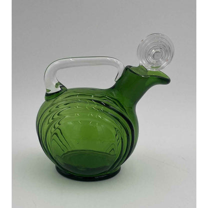 1930s Cambridge Green #3450 Nautilus Glass Decanter w/Stopper 28oz Art Deco (D8)