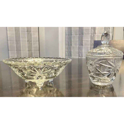 Vintage Candy Box with Lid and Dish by Anchor Hocking (C3)