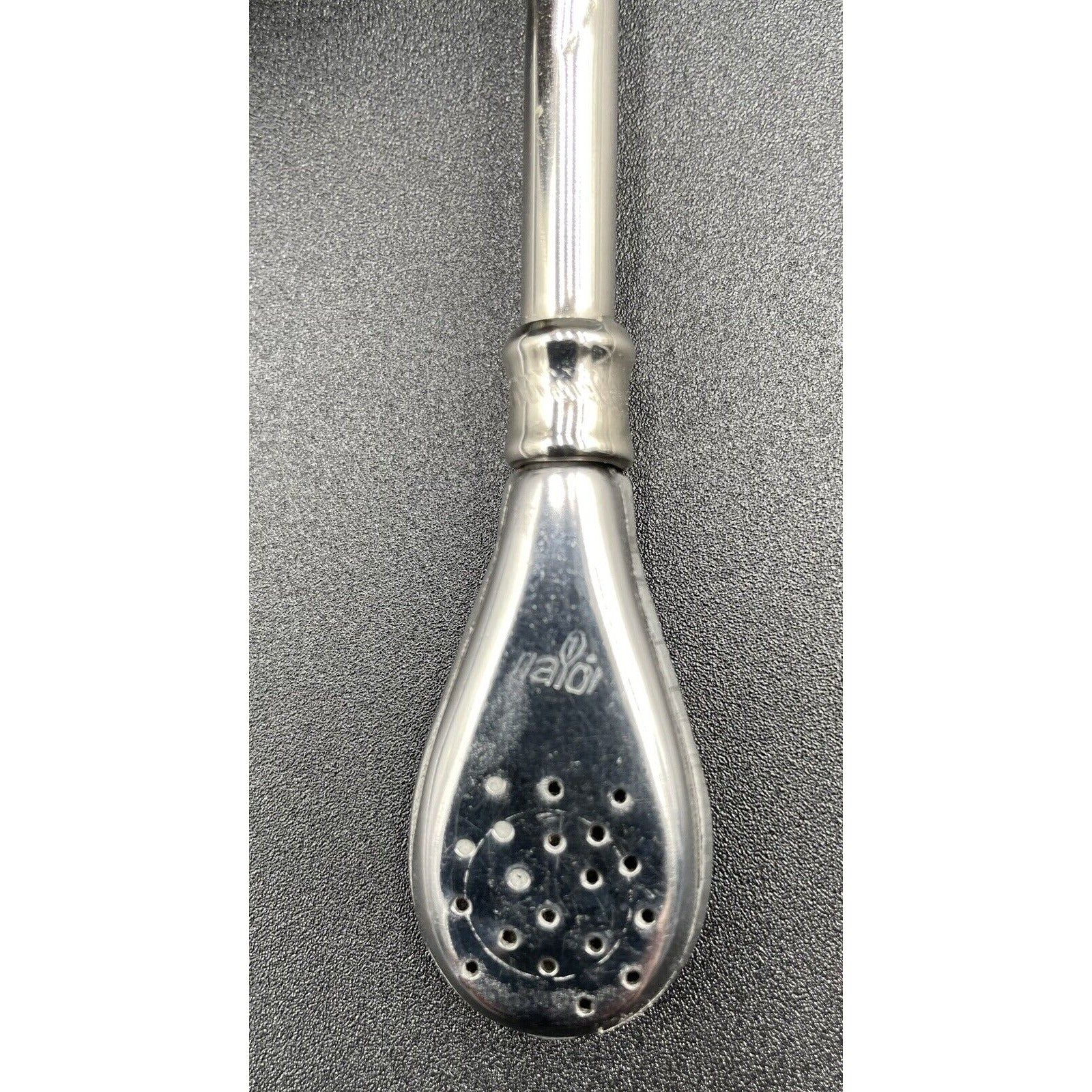 Vintage Yerba Mate Tea Footed Gourd Cup with Silver Trim & Bombilla Straw (C-BM) - Vintosh Vintage