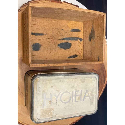 Vintage Old Faithful Dovercliff, Dovetailed Wood Chalk Box & HYGIEIA Dustless Chalk Tin (D5)