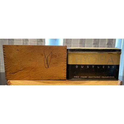 Vintage Old Faithful Dovercliff, Dovetailed Wood Chalk Box & HYGIEIA Dustless Chalk Tin (D5)