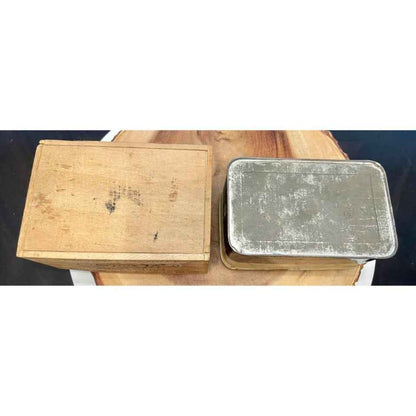 Vintage Old Faithful Dovercliff, Dovetailed Wood Chalk Box & HYGIEIA Dustless Chalk Tin (D5)