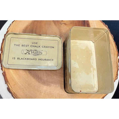 Vintage Old Faithful Dovercliff, Dovetailed Wood Chalk Box & HYGIEIA Dustless Chalk Tin (D5)