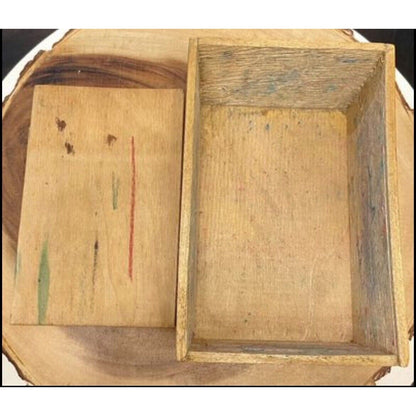 Vintage American Crayon Co Dovetail Wood 510 Chalk Box - Vintosh Vintage