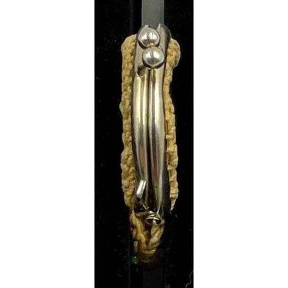 1960s Crochet Yellow Coin Purse with Green Seed Beads - Japan (A1)