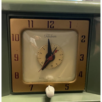 MCM Vintage 1954 Sonora Model 434 Light Green Alarm Clock Radio - Vintosh Vintage