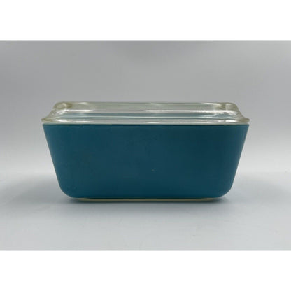 Vintage Pyrex Blue Refrigerator Dish w/ Ribbed Lid #502 (B2) - Vintosh Vintage
