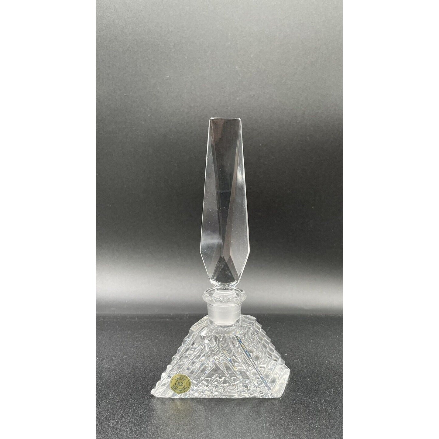 Vintage Hand Cut Lead Crystal Perfume Bottle - Czech Republic (C6) - Vintosh Vintage
