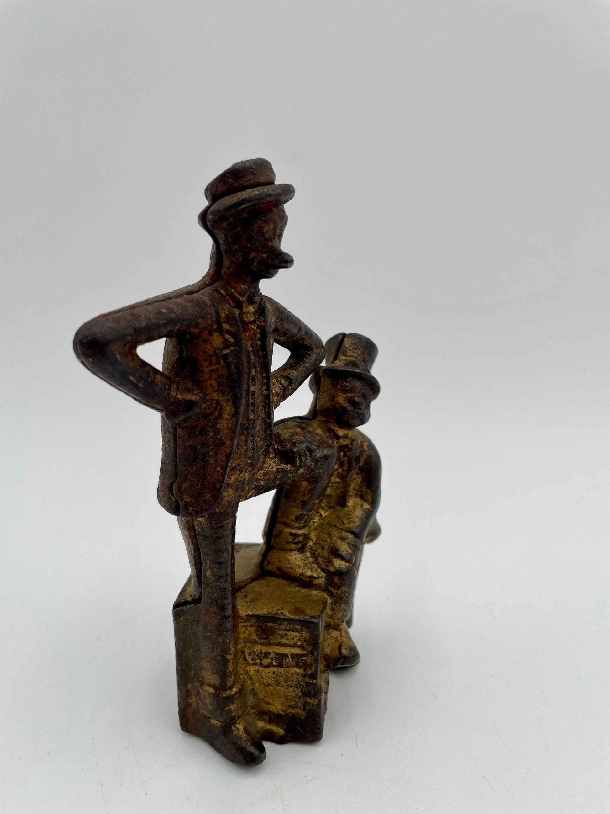 Original AC Williams Cast Iron Collectible Mutt & Jeff Coin Bank Early 1900s