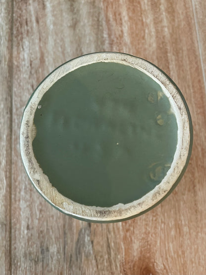 Vintage McCoy Floraline Pottery 474 Matte Sage Floral Planter Vase - Vintosh Vintage