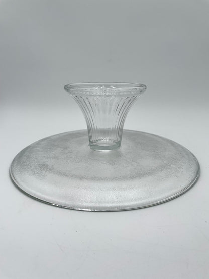Vintage Anchor Hocking Monaco Ribbed Glass 11" Cake Stand w/ Dome