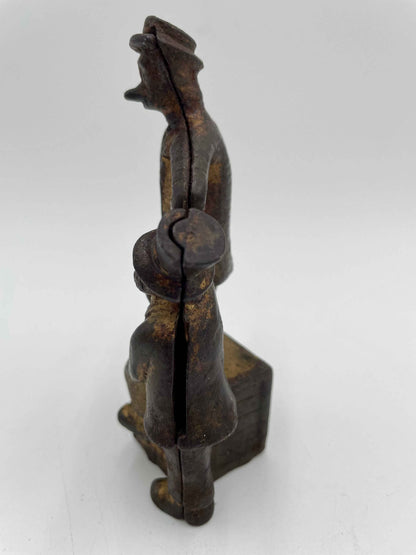 Original AC Williams Cast Iron Collectible Mutt & Jeff Coin Bank Early 1900s