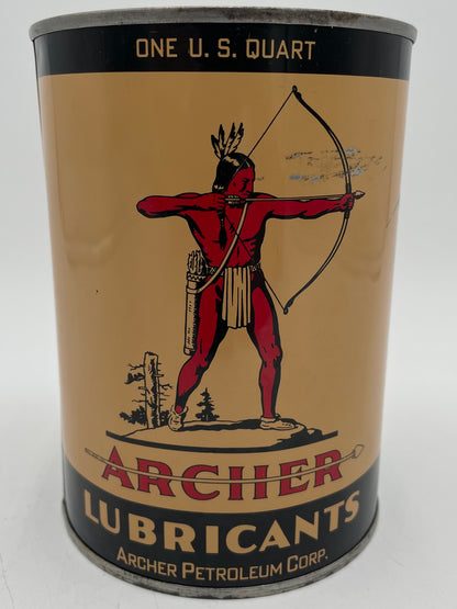 VTG 1964 Archer Lubricants 1 Full Quart Metal Can Chief  Aircraft Oil