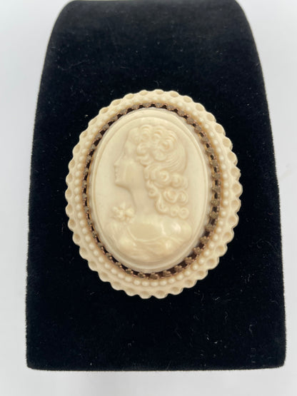 Vintage Art Deco French Large Layered Celluloid
Cameo Brooch Paris Signed - Vintosh Vintage