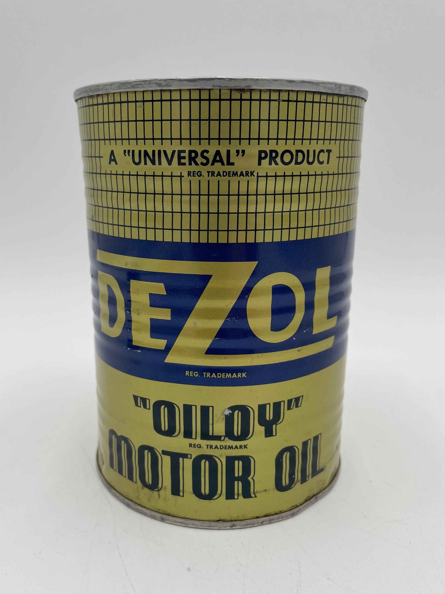 Vintage DeZol Motor Oil 1 Quart Metal Can Universal Motor Oils
Co Wichita Kansas - Full