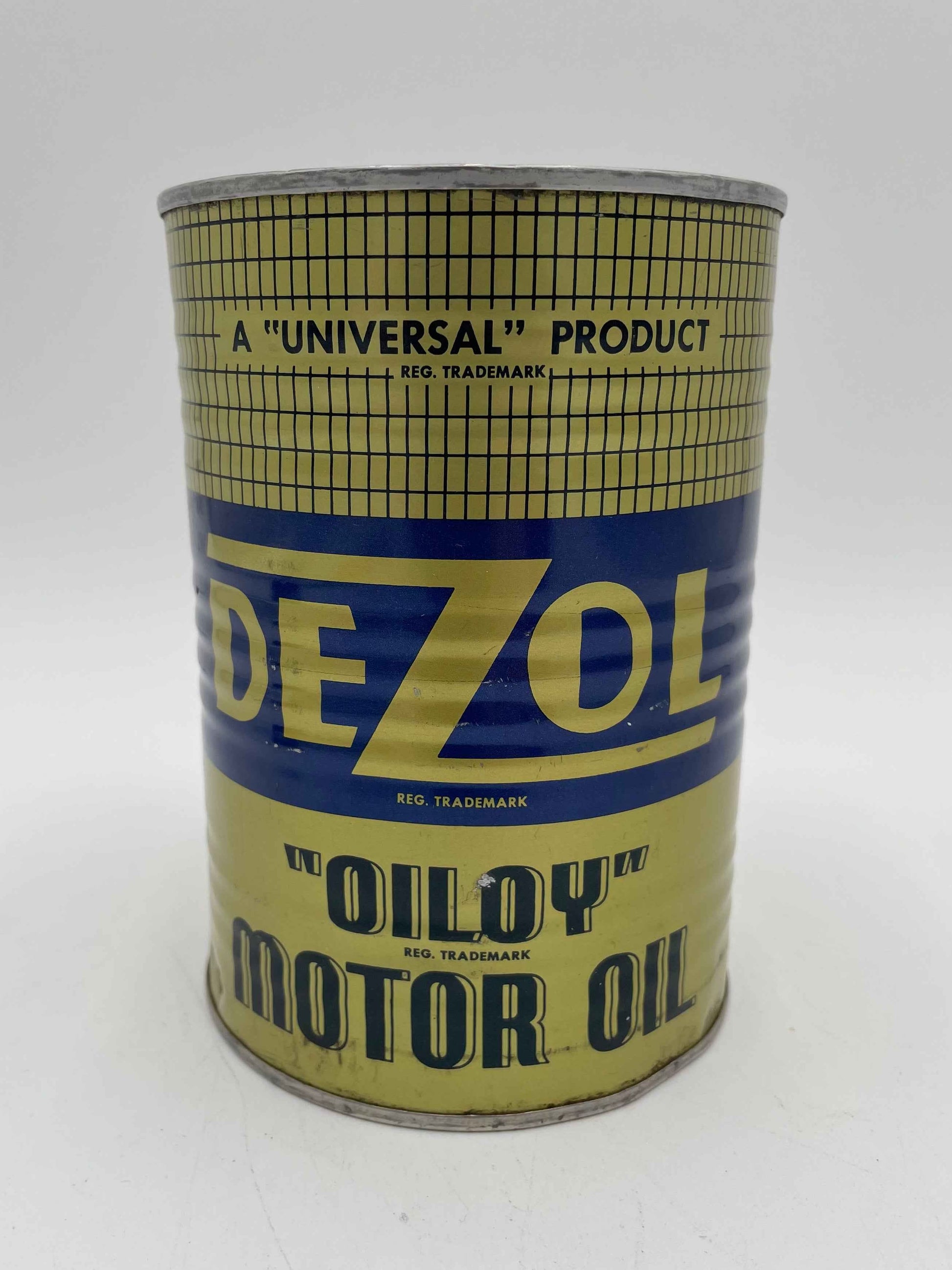Vintage DeZol Motor Oil 1 Quart Metal Can Universal Motor Oils
Co Wichita Kansas - Full