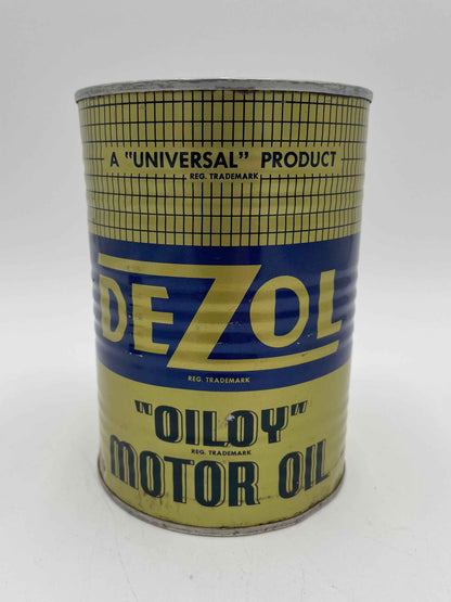 Vintage DeZol Motor Oil 1 Quart Metal Can Universal Motor Oils
Co Wichita Kansas - Full