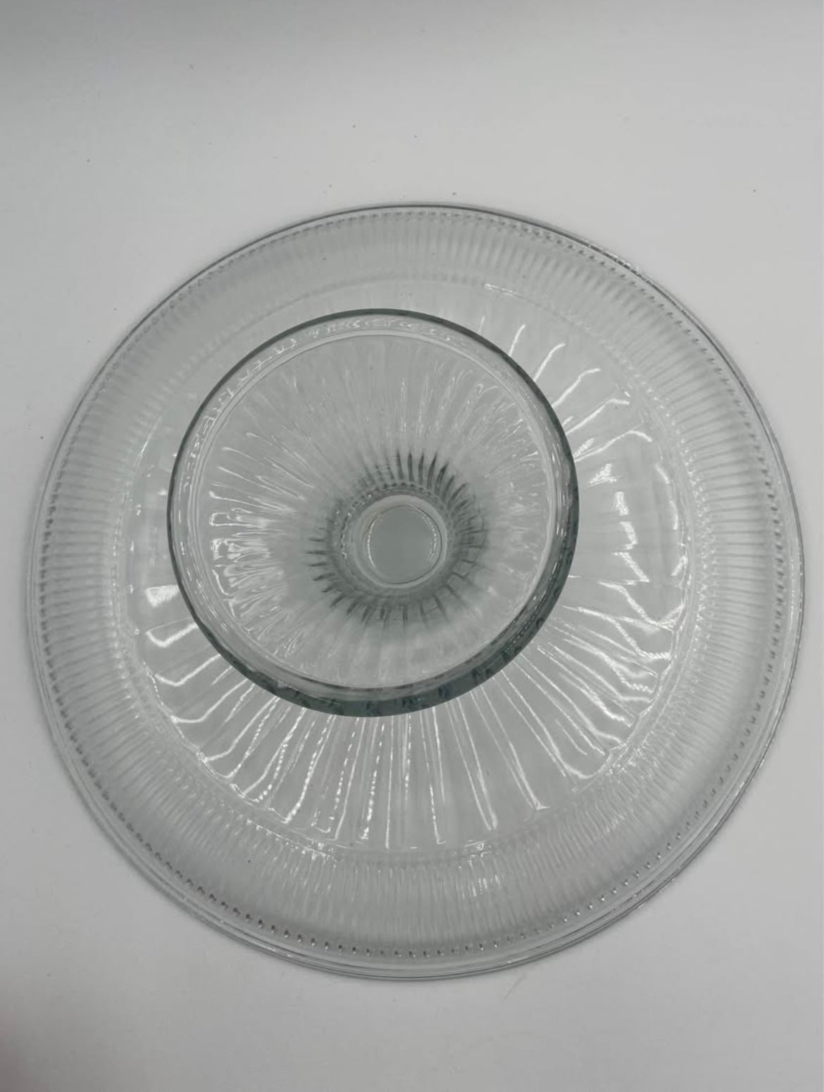 Vintage 12" Anchor Hocking Canton Clear Glass PedestalCake Stand