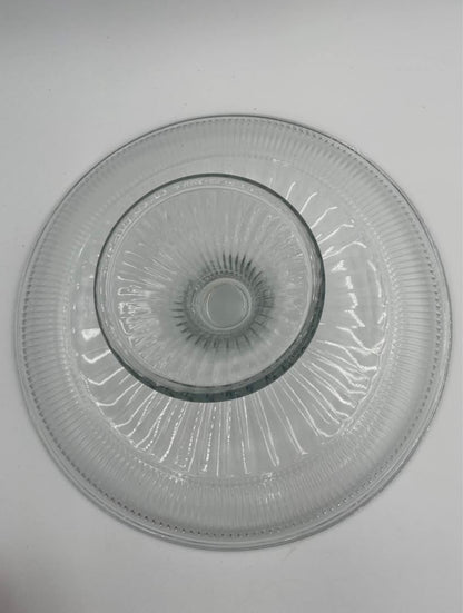 Vintage 12" Anchor Hocking Canton Clear Glass PedestalCake Stand