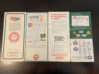 4 1960/70s Vickers Gulf Standard Oil & Conoco Road Maps of
KS MO NE Eastern US GAS & Oil Ephemera - Vintosh Vintage