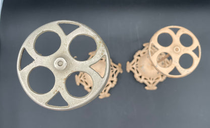 Two Antique Victorian Cast Iron Pale Pink Hat Stands - Vintosh Vintage