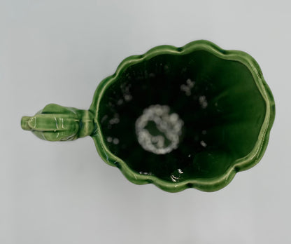 Vintage SHAWNEE Pottery Fluted Green Glazed Pitcher Vase with
Dolphin/Fish Handle USA - Vintosh Vintage