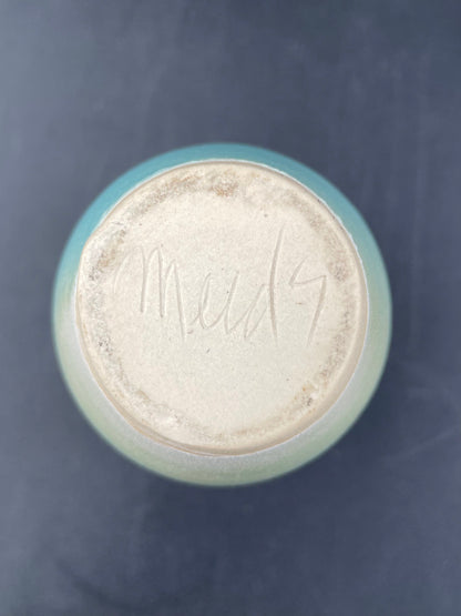 Vintage Light Turquoise 5" Vase by Heather Meeds Wichita Kansas Artist - Vintosh Vintage