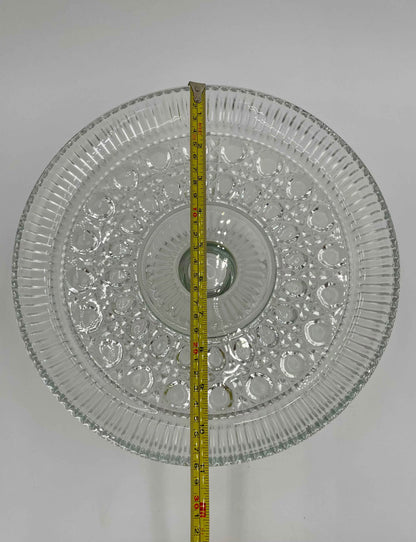 Vintage Federal Glass 11"
Pedestal Cake Stand Windsor Button & Cane Design