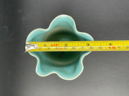 Vintage Light Turquoise 5" Vase by Heather Meeds Wichita Kansas Artist - Vintosh Vintage