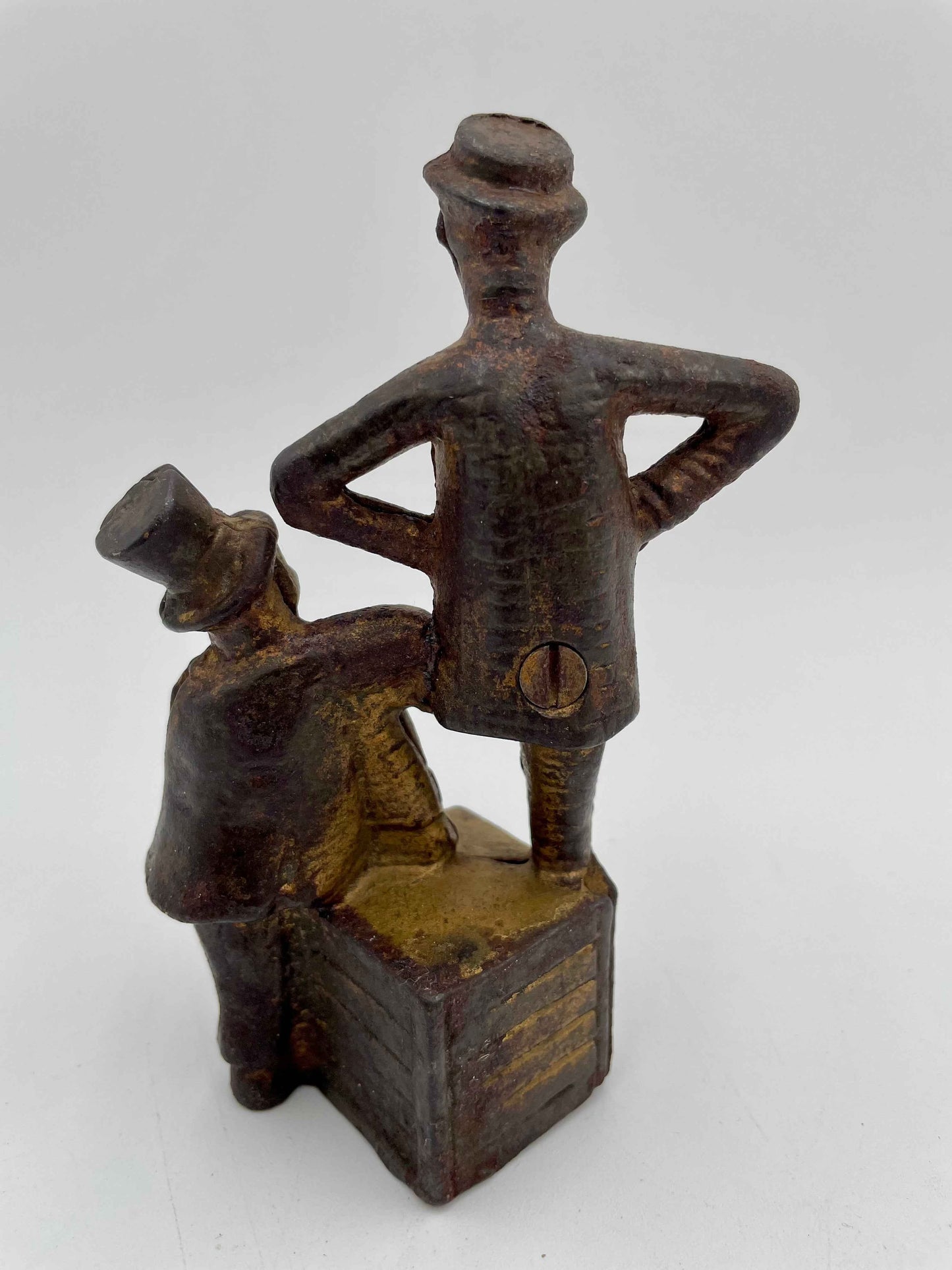 Original AC Williams Cast Iron Collectible Mutt & Jeff Coin Bank Early 1900s