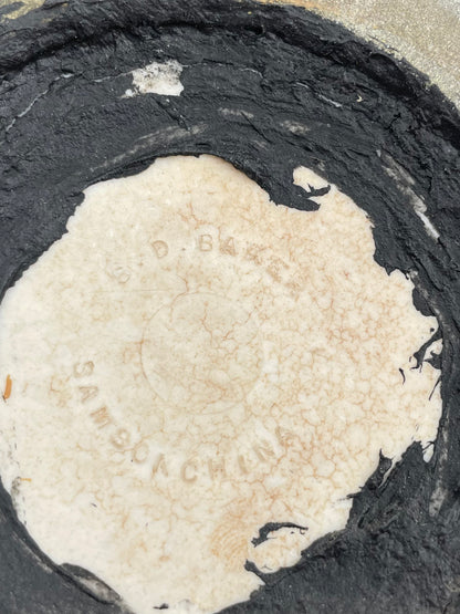 Three Antique Porcelain
Victorian Scenes w/ Ornate Metal Wall Frame by SD Baker-Samson China - Vintosh Vintage