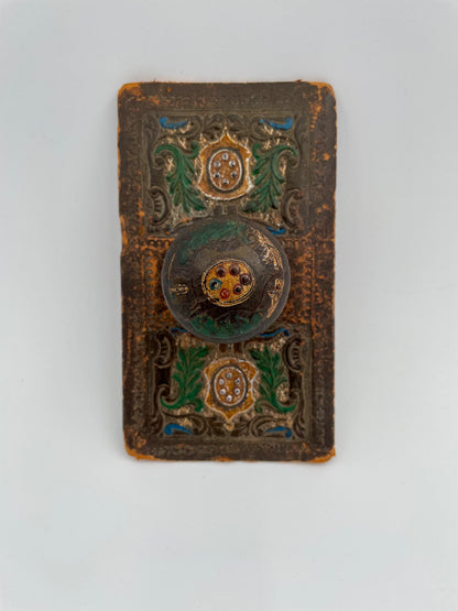 Antique Italian Hand Painted Ornate Wood Ink Blotter Rocker - Vintosh Vintage