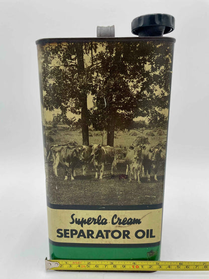 1940s STANDARD OIL Co Superla Cream Separator Oil One Gallon Can - Partially Full