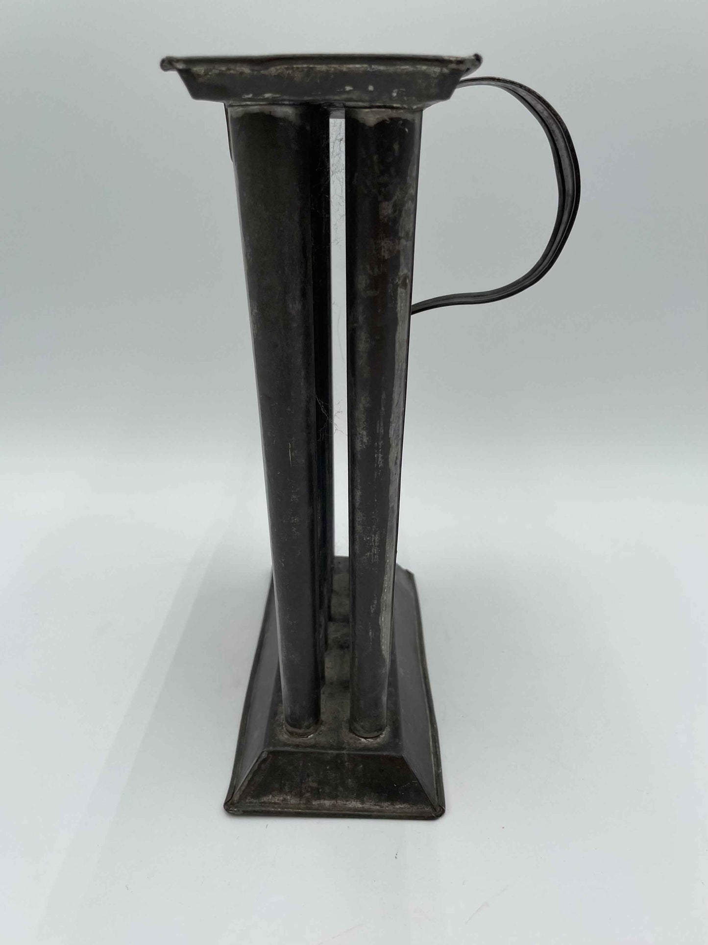 Primitive Antique Metal 1800s Rustic Handmade 12 Cylinder Candle Mold