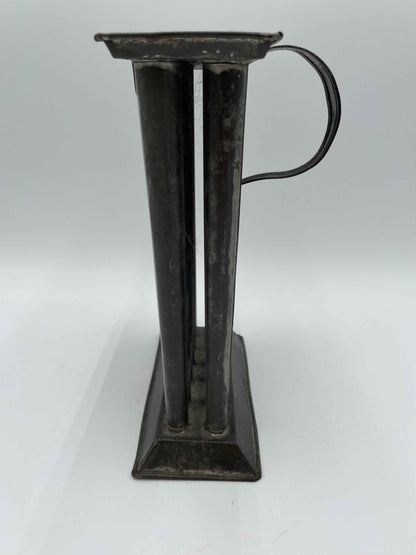 Primitive Antique Metal 1800s Rustic Handmade 12 Cylinder Candle Mold
