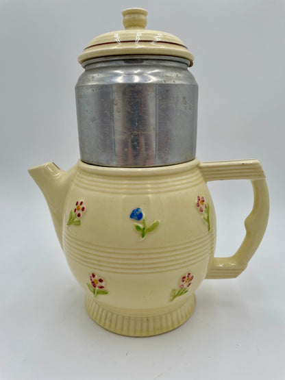 1920s Fraunfelter Thermostat-Proof Drip-O-Lator Ceramic Coffee Pot - Vintosh Vintage
