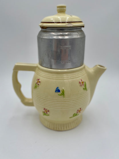 1920s Fraunfelter Thermostat-Proof Drip-O-Lator Ceramic Coffee Pot - Vintosh Vintage