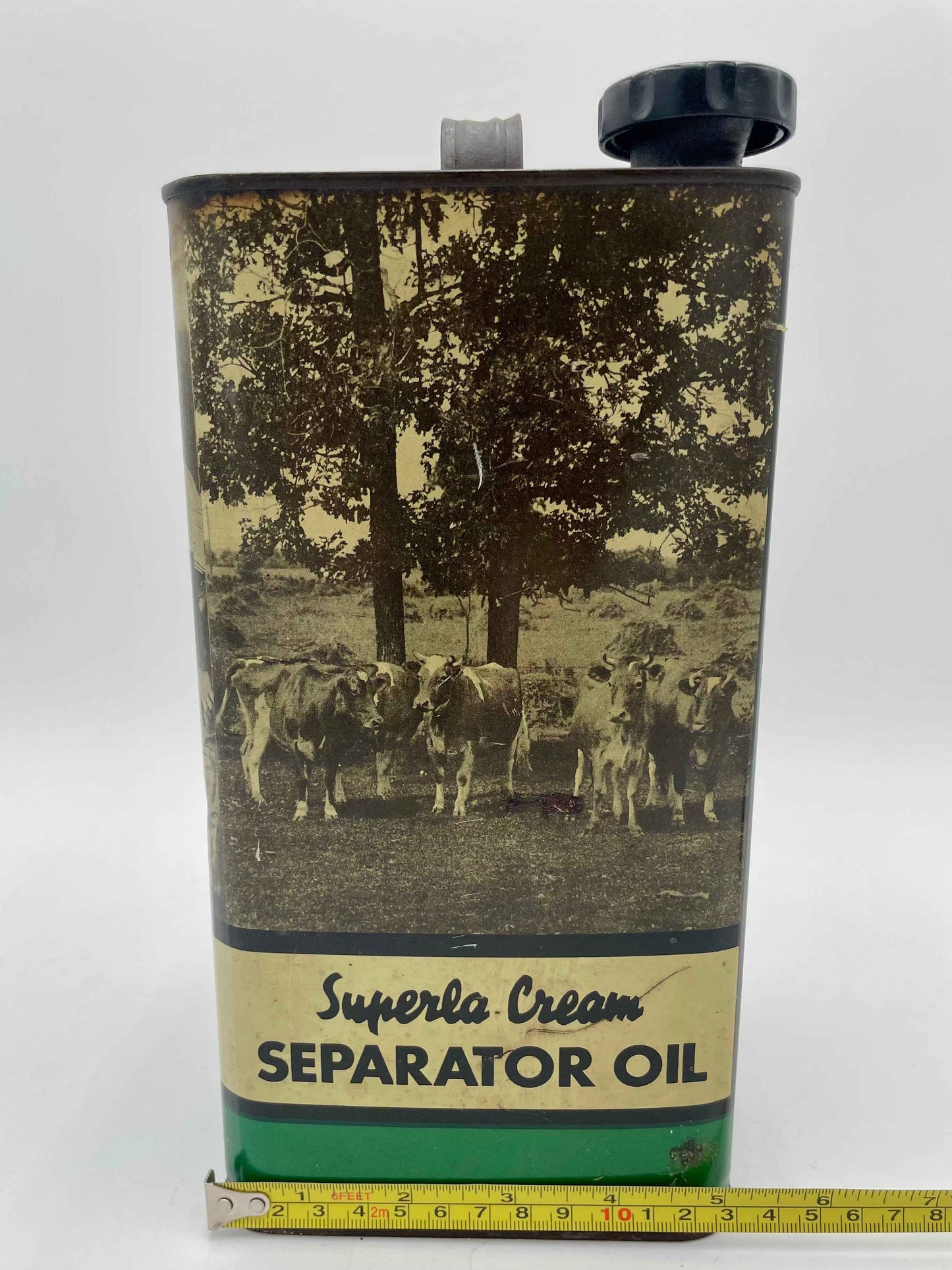 1940s STANDARD OIL Co Superla Cream Separator Oil One Gallon Can - Partially Full