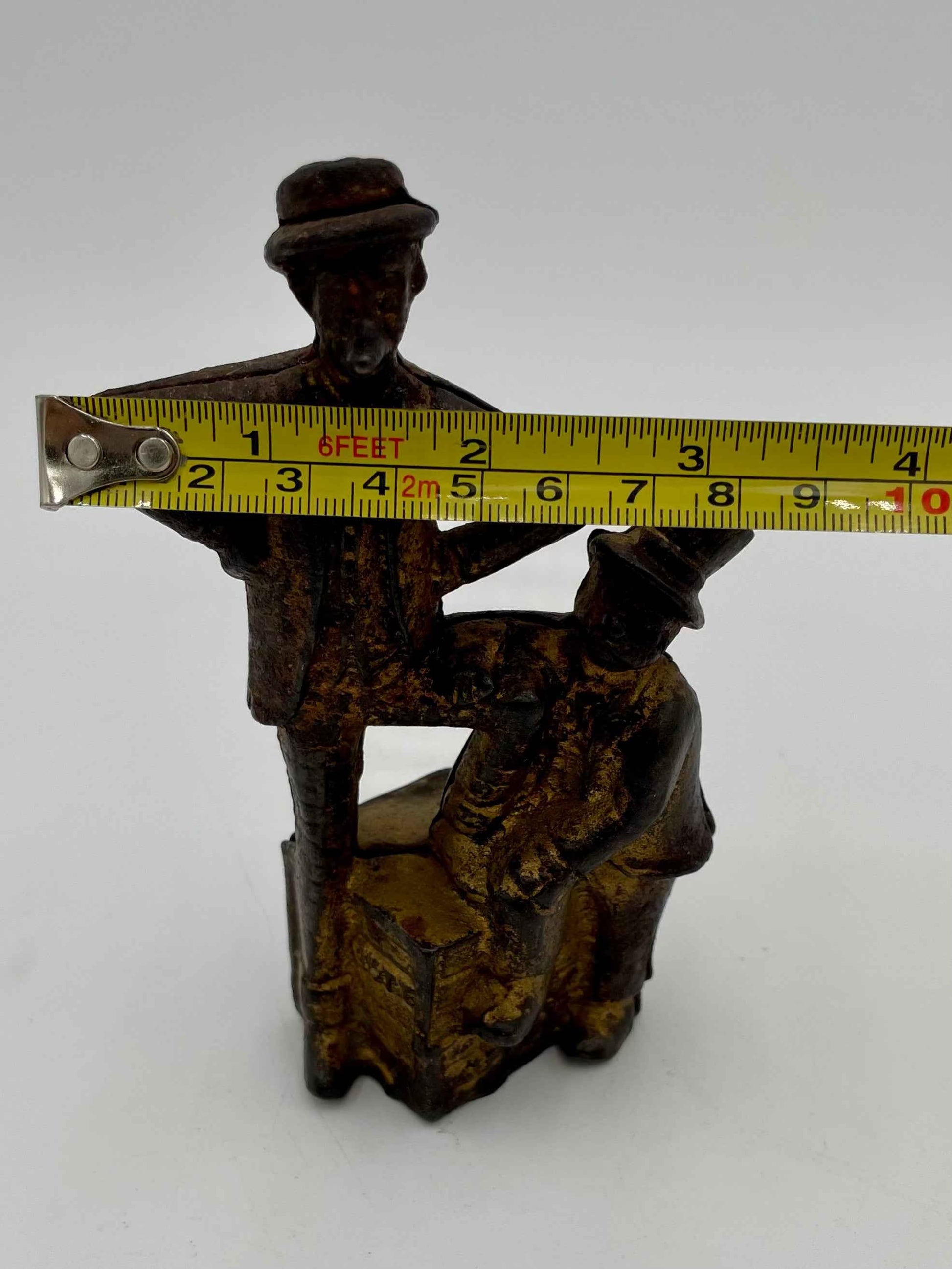 Original AC Williams Cast Iron Collectible Mutt & Jeff Coin Bank Early 1900s