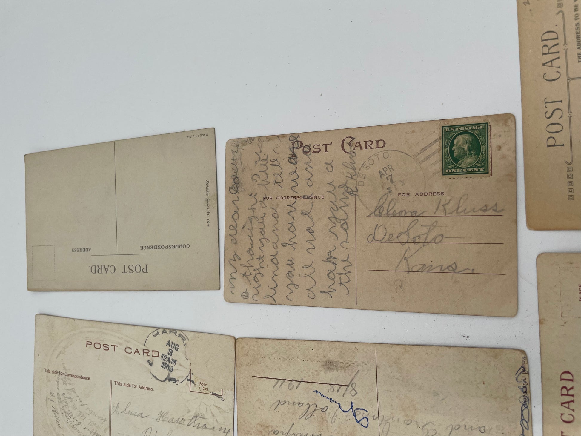 Lot Of 11 Antique 1909-1930 Birthday Postcards - Vintosh Vintage