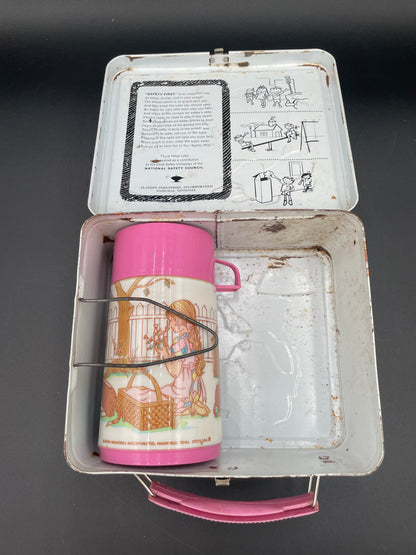Collectible 1978 PINK JUNIOR MISS w/ Basset Hound Aladdin Metal Lunchbox & Thermos - Vintosh Vintage