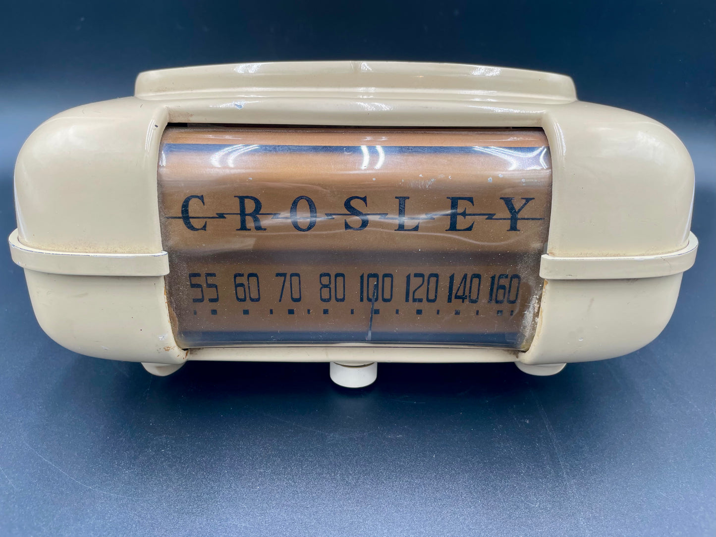 1946 Crosley 56TD Tube Ivory Bakelite Radio "Duette" Table Top Model - Works!
