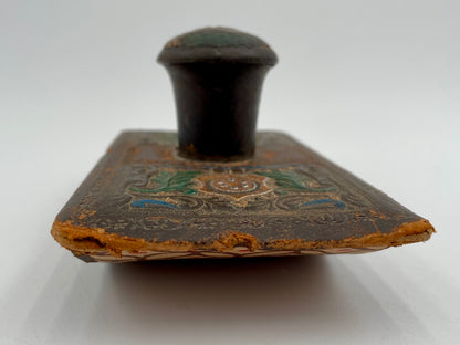 Antique Italian Hand Painted Ornate Wood Ink Blotter Rocker - Vintosh Vintage