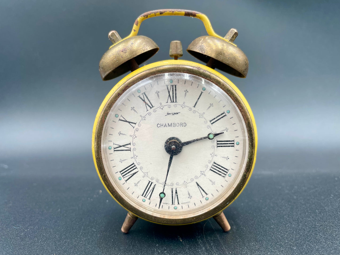 Vintage Jerger Chambord Yellow Mechanical Twin Bell
Alarm Clock West Germany - Vintosh Vintage