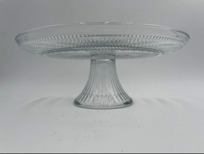 Vintage 12" Anchor Hocking Canton Clear Glass PedestalCake Stand