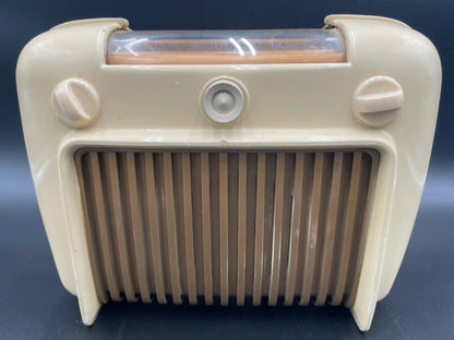 1946 Crosley 56TD Tube Ivory Bakelite Radio "Duette" Table Top Model - Works!