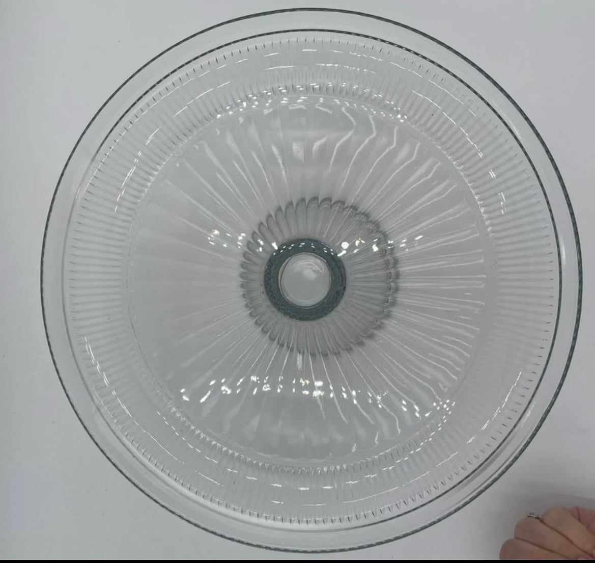 Vintage 12" Anchor Hocking Canton Clear Glass PedestalCake Stand